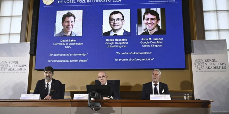 Nobel Chimica 2023 a Baker, Hassabis e Jumper per studi proteiche